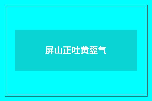 屏山正吐黄虀气