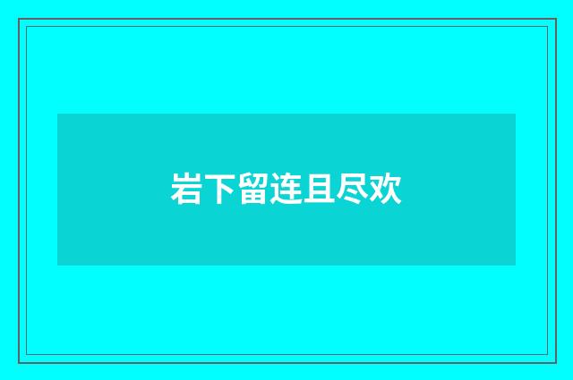 岩下留连且尽欢