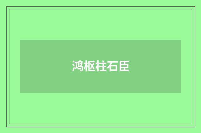 鸿枢柱石臣