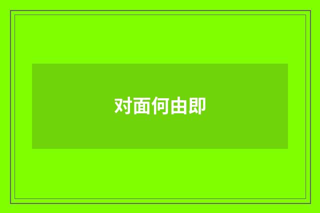 对面何由即