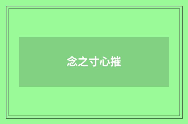 念之寸心摧