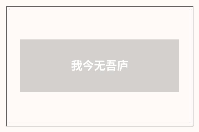 我今无吾庐