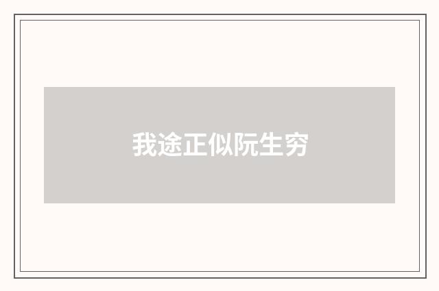 我途正似阮生穷