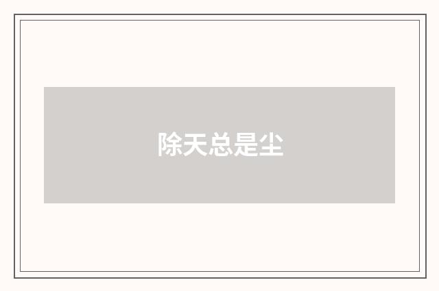 除天总是尘