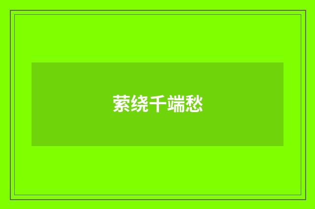 萦绕千端愁