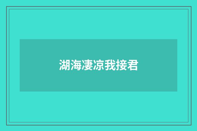 湖海凄凉我接君