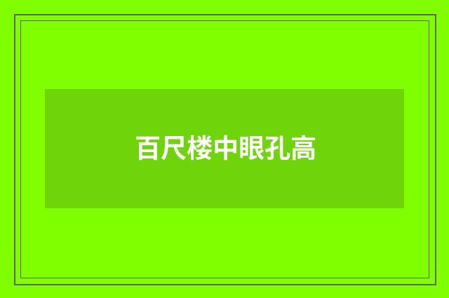 百尺楼中眼孔高