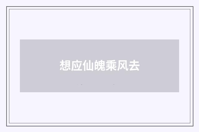 想应仙魄乘风去
