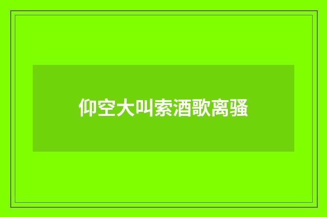 仰空大叫索酒歌离骚