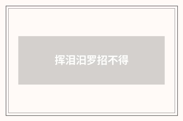 挥泪汨罗招不得