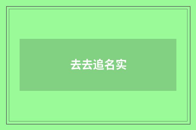去去追名实