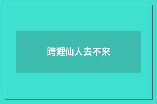 跨鲤仙人去不来