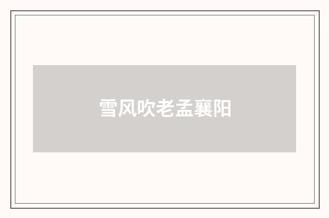 雪风吹老孟襄阳