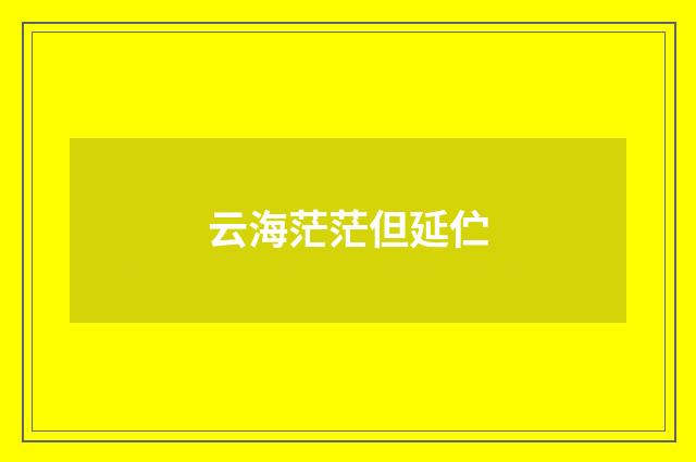 云海茫茫但延伫