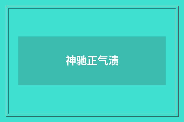 神驰正气溃