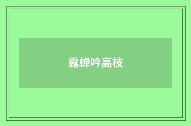 露蝉吟高枝