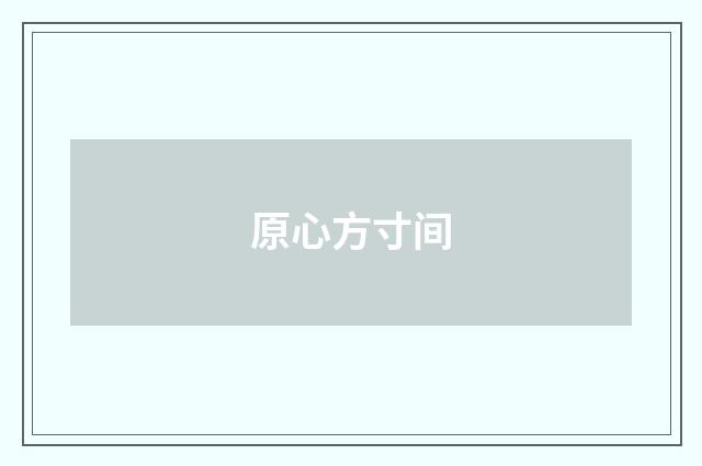 原心方寸间