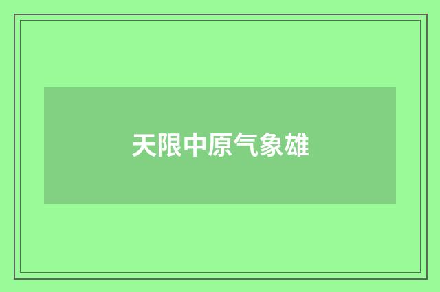 天限中原气象雄