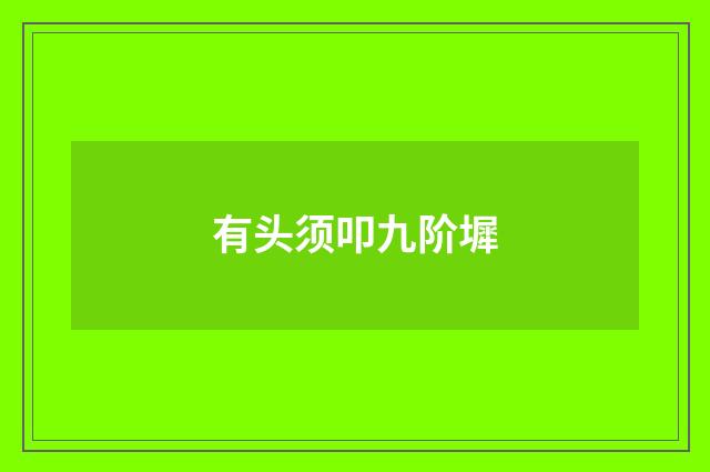 有头须叩九阶墀