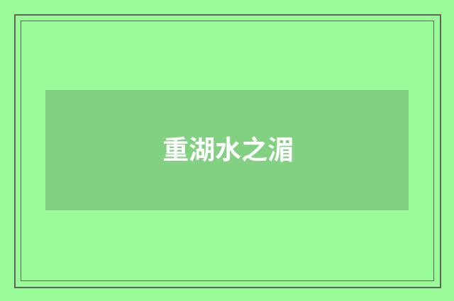 重湖水之湄