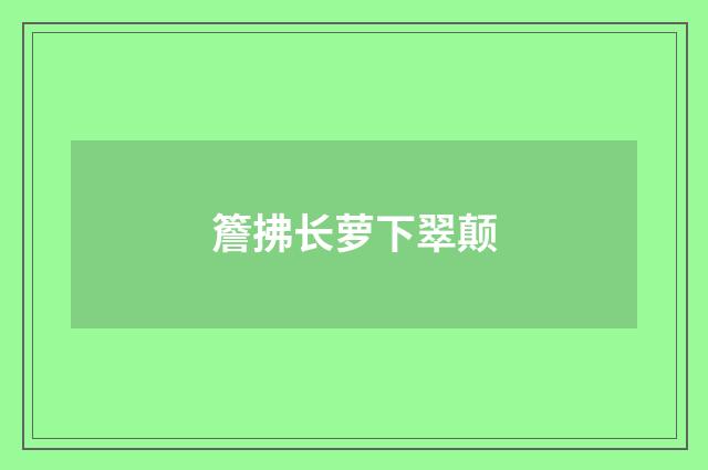 簷拂长萝下翠颠