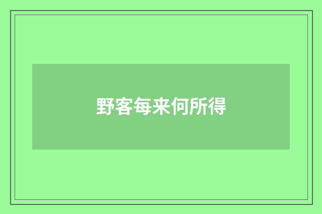 野客每来何所得