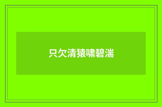 只欠清猿啸碧湍