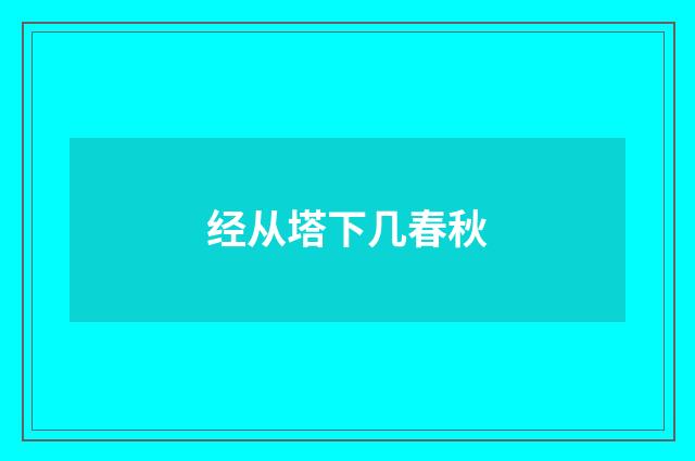 经从塔下几春秋