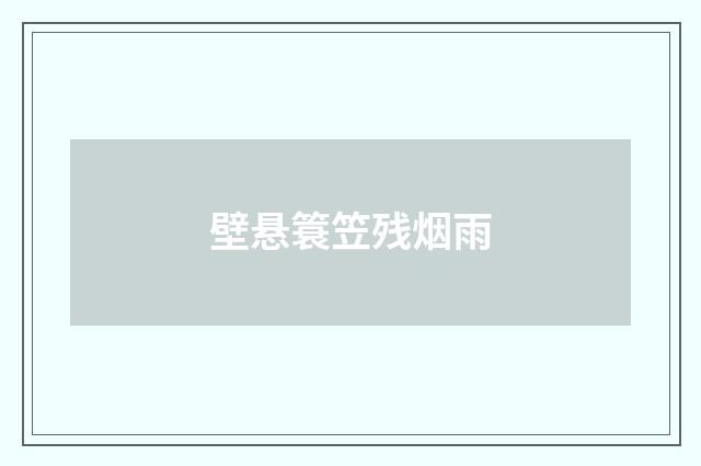 壁悬簑笠残烟雨