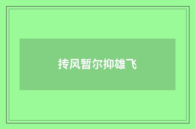 抟风暂尔抑雄飞