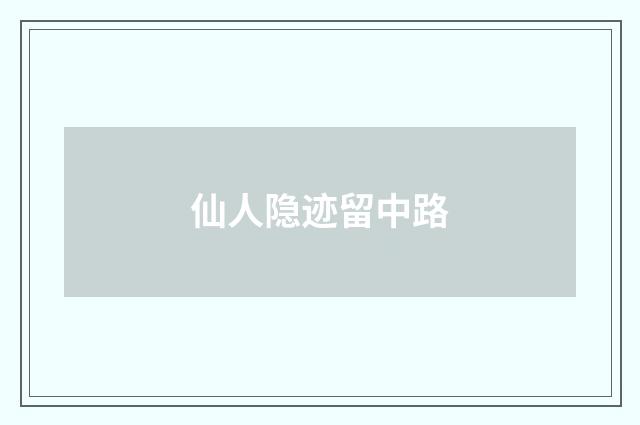 仙人隐迹留中路