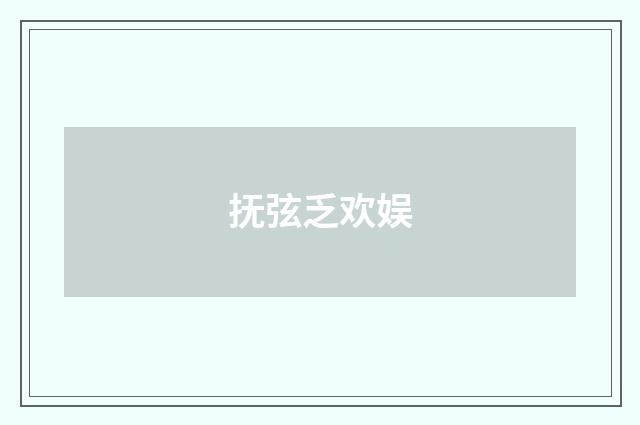 抚弦乏欢娱