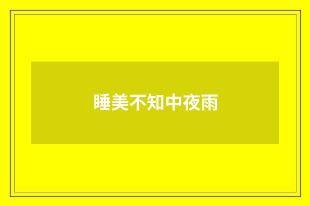 睡美不知中夜雨