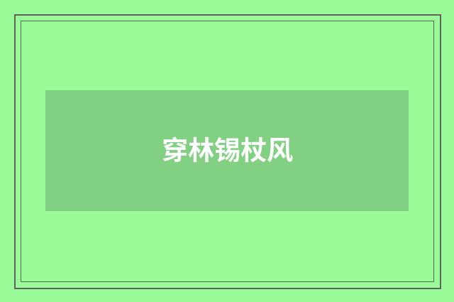 穿林锡杖风
