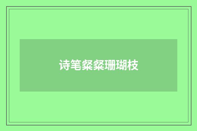 诗笔粲粲珊瑚枝