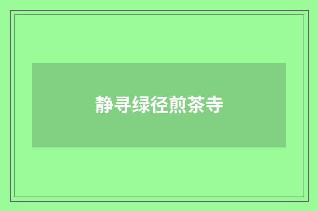 静寻绿径煎茶寺
