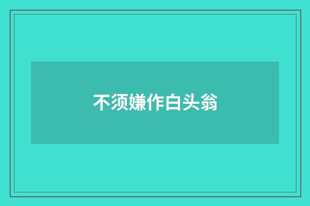 不须嫌作白头翁