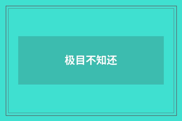 极目不知还