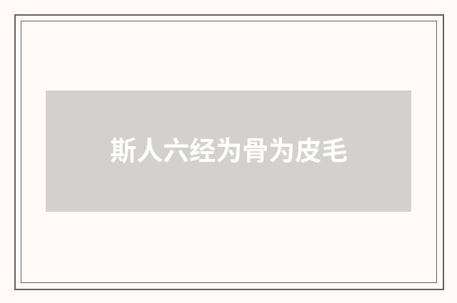 斯人六经为骨为皮毛