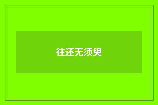 往还无须臾