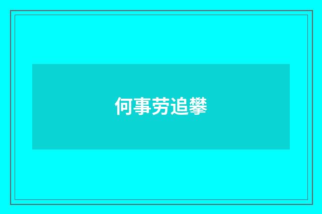 何事劳追攀