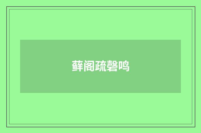 藓阁疏磬鸣