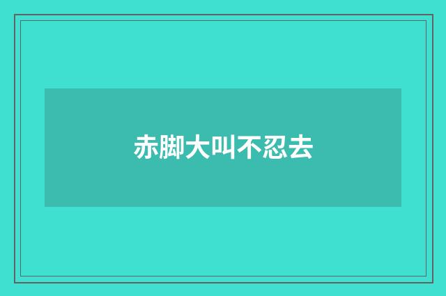 赤脚大叫不忍去