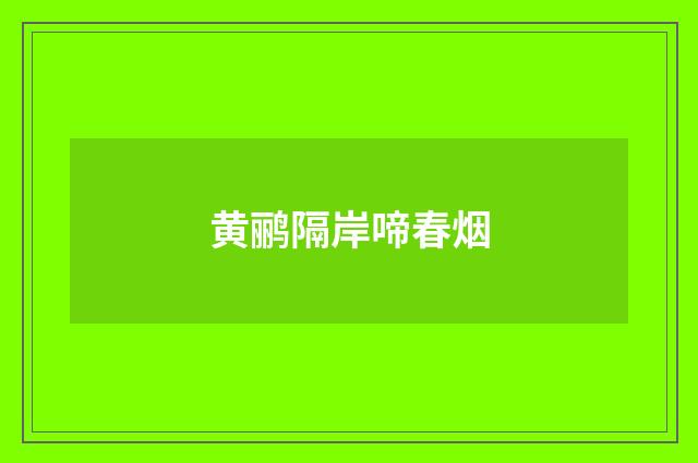 黄鹂隔岸啼春烟