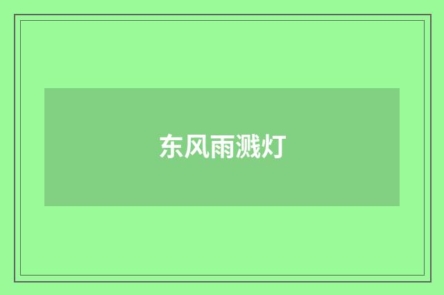 东风雨溅灯