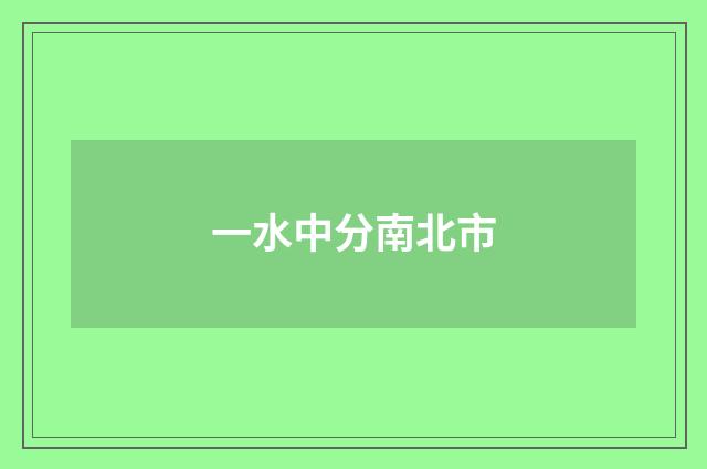 一水中分南北市