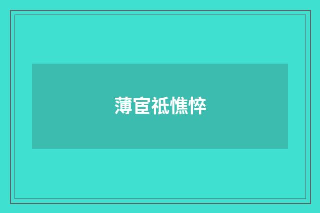 薄宦祗憔悴