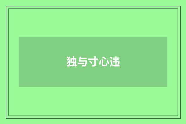 独与寸心违
