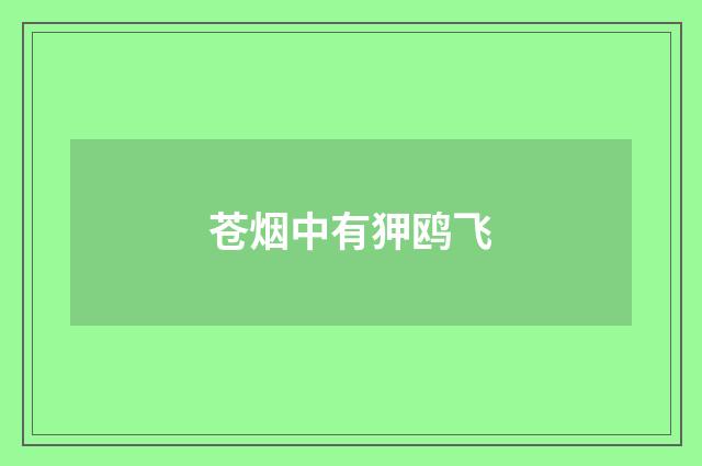 苍烟中有狎鸥飞