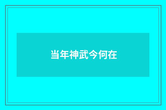 当年神武今何在
